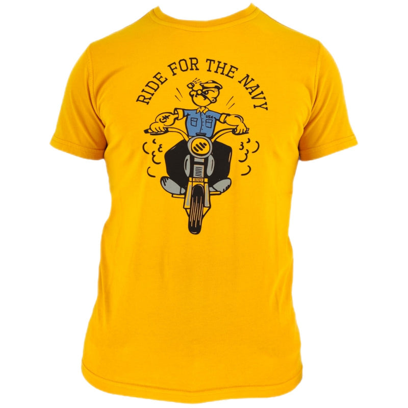 T-shirt Uomo Bl'ker - Grafica Navy Rider - Giallo