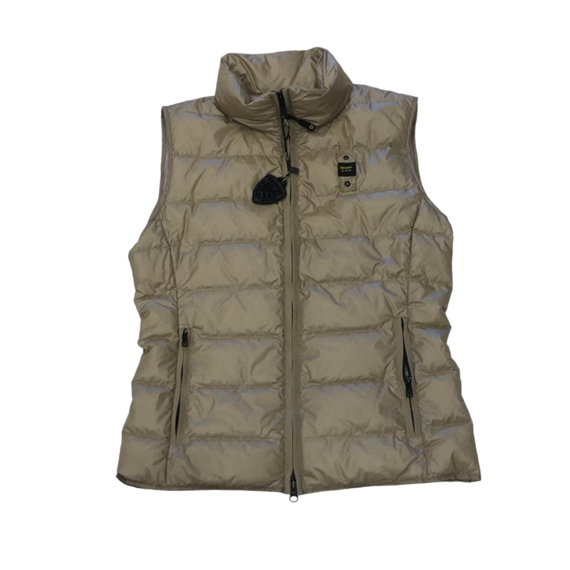 Gilet Donna Blauer - Smanicati Imbottito Piuma - Beige