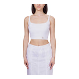 Canotte e top Donna Calvin Klein - Woven Label Sweater Bralette - Bianco