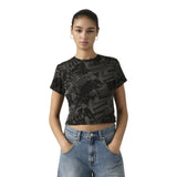 T-shirt Donna Levi's - Gr Essential Sporty Tee - Zine Cowboy Grid Aop P2 - Grigio