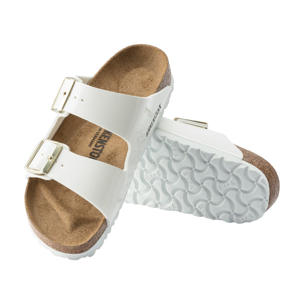 Sandali Donna Birkenstock - Arizona white, Birko Flor Patent - Bianco