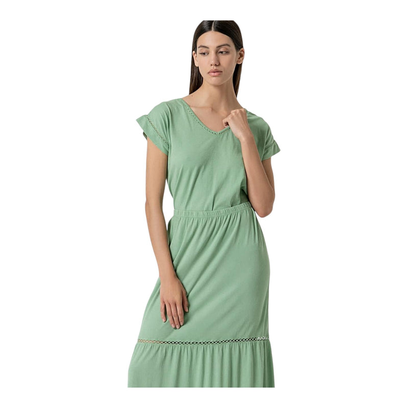 Gonne casual Donna Surkana - Gonna lunga svasata con spacchi - Verde