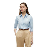 Camicie Donna Tommy Hilfiger - Ess Poplin Regular Shirt - Celeste