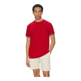 T-shirt Uomo Tommy Hilfiger - Global Stripe Cuff Tee - Rosso