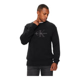 Maglie Uomo Calvin Klein - Chenille Monologo Sweater - Nero