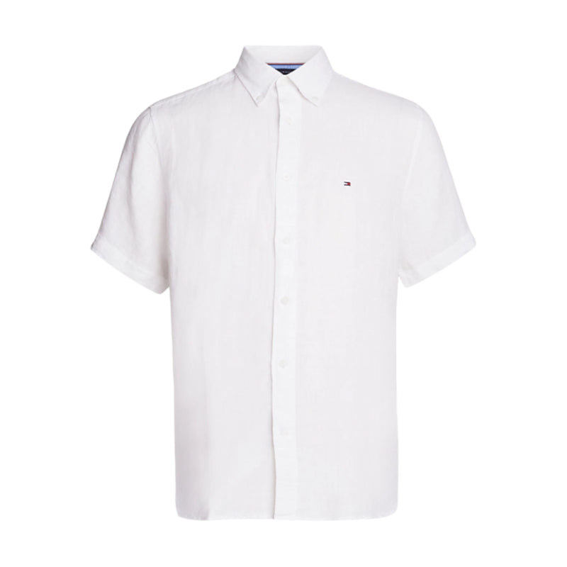 Camicie casual Uomo Tommy Hilfiger - Pigment Dyed Linen Rf Shirt S/S - Bianco