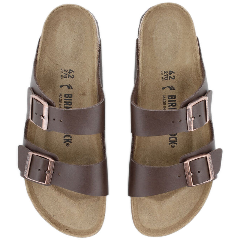 Sandali Unisex Birkenstock - Arizona dark brown, Birko Flor Calz.S - Marrone