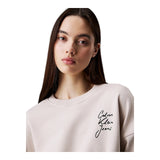 Felpe senza cappuccio Donna Calvin Klein - Script Institutional Crewneck - Grigio