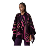 Poncho e mantelle Donna Surkana - Poncho aperto stampato - Viola