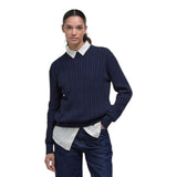Maglioni Donna Barbour - Crew Knitted Jumper - Blu
