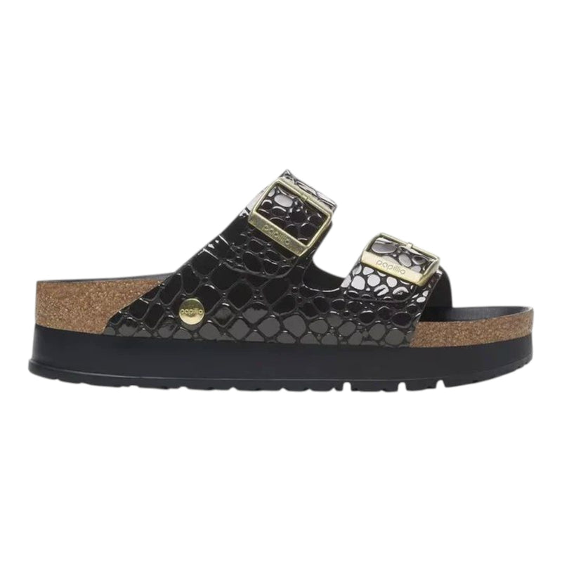 Sandali Donna Birkenstock - Arizona Platf black, Natural Leather Croc - Nero