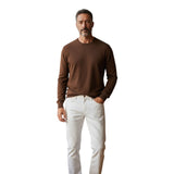 Maglie Uomo Alpha Studio - Girocollo M/L Cotone Crepe Urban Fit - Marrone