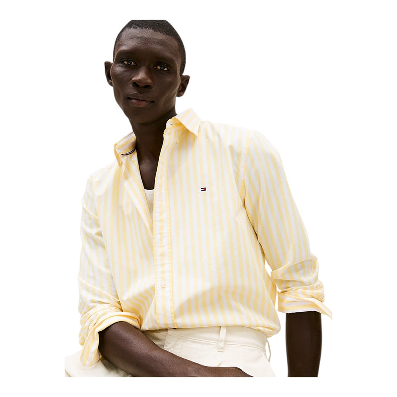 Camicie casual Uomo Tommy Hilfiger - Flex Poplin Bold Stripe Rf Shirt - Giallo