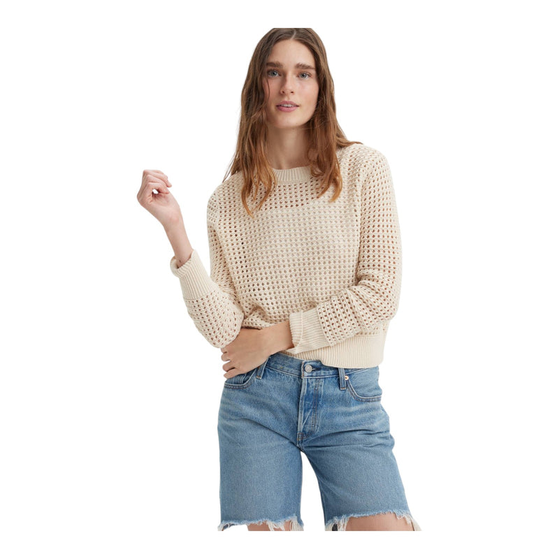 Maglie Donna Levi's - Superbloom Crochet Ls Caviar - Beige