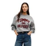 Felpe senza cappuccio Donna Tommy Hilfiger - Varsity Flock Rlxd Swt - Grigio
