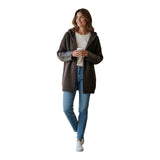 Maglioni Donna Alpha Studio - Cappuccio M/L Costa Inglese Leather &Tricot - Marrone