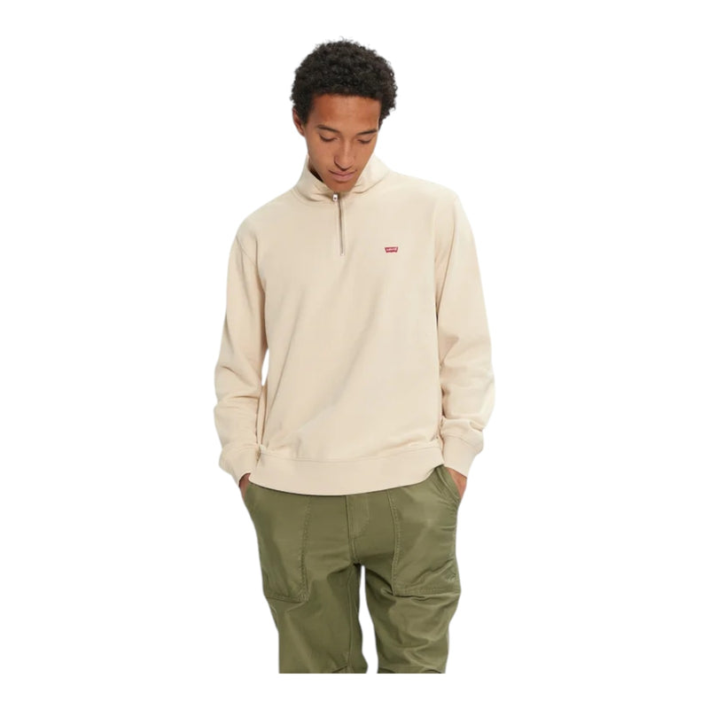 Felpe senza cappuccio Uomo Levi's - Original Hm 1/4 Zip Navy Blazer - Beige