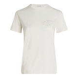 T-shirt Donna Calvin Klein - Satin Applique Regular Tee - Bianco