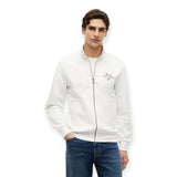 Felpe senza cappuccio Uomo Tommy Hilfiger - Script Stack Fz Stand Collar - Bianco