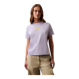T-shirt Donna Calvin Klein - Ss Flocked Logo Cn Tee - Lilla