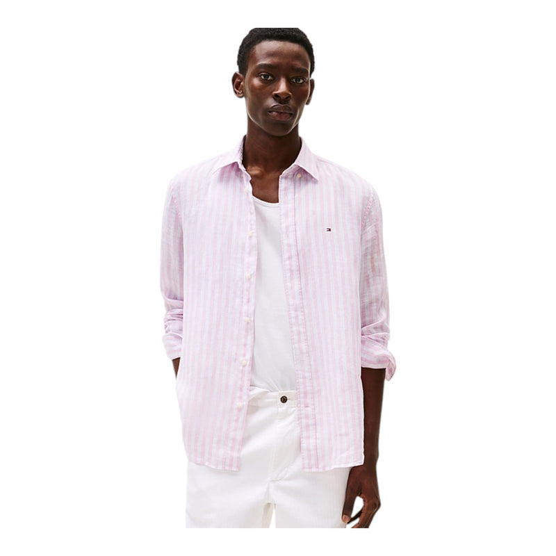 Camicie casual Uomo Tommy Hilfiger - Pigment Dyed Li Solid Rf Shirt - Rosa