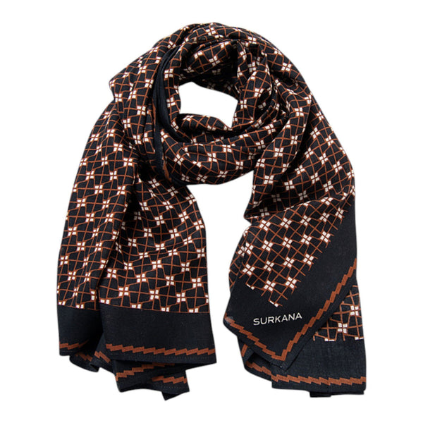 Sciarpe Donna Surkana - Sciarpa Rettangolare Stampata - Nero