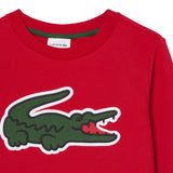 Felpe senza cappuccio Ragazzo Lacoste - Lcn Pique Applique Fleece Crew - Rosso