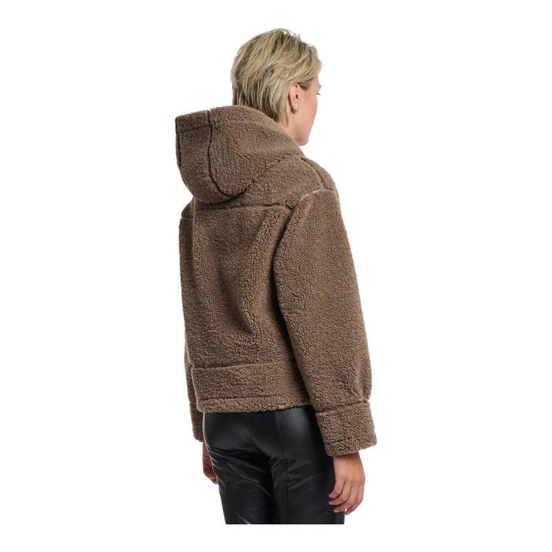 Giubbini Donna RINO & PELLE - Hooded faux shearling jacket - Beige