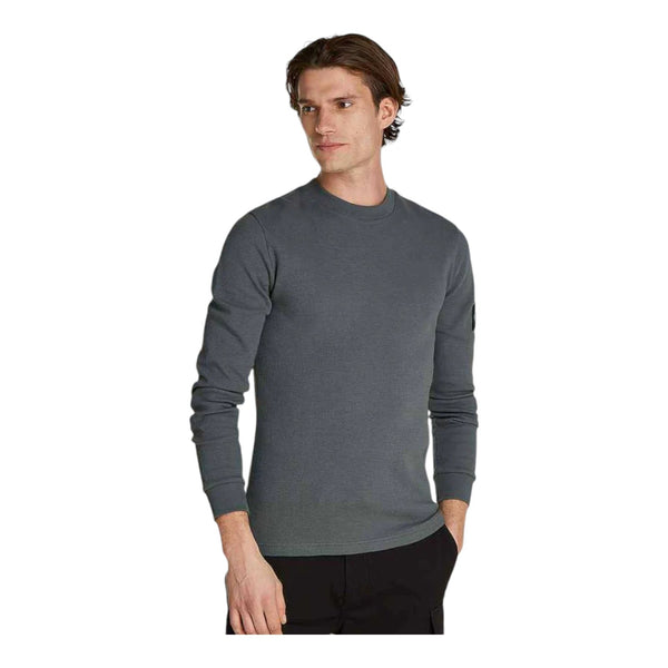 Maglie a manica lunga Uomo Calvin Klein - Badge Waffle Ls Tee - Grigio