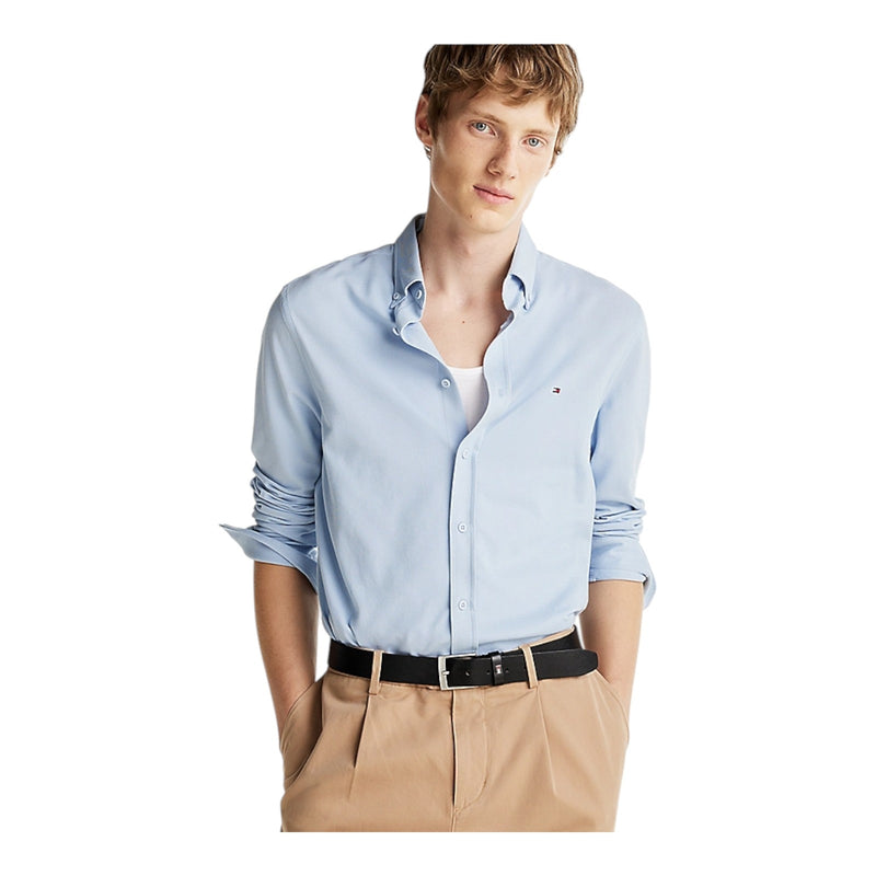 Camicie casual Uomo Tommy Hilfiger - Performance Oxf Pique Sf Shirt - Azzurro