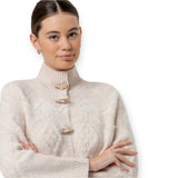 Giacche Donna Surkana - Giacca jacquard collo imbuto - Beige