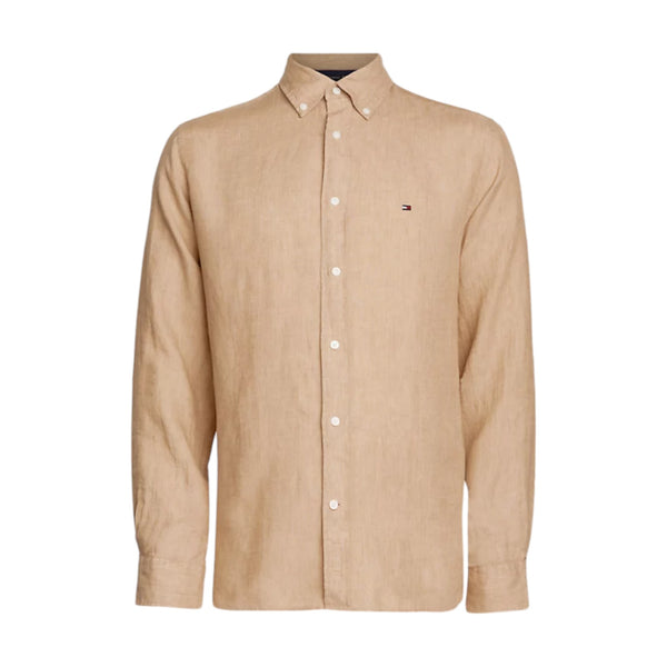 Camicie casual Uomo Tommy Hilfiger - Pigment Dyed Li Solid Rf Shirt - Beige