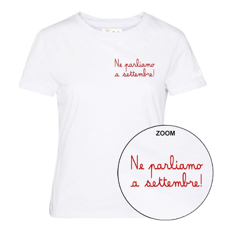 T-shirt Donna Mc2 Saint Barth - Emilie Cotton Crew Neck T-Shirt - Bianco