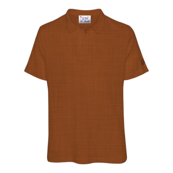 Polo Uomo Mc2 Saint Barth - Fraser Man's Polo Jersey Linen - Cammello