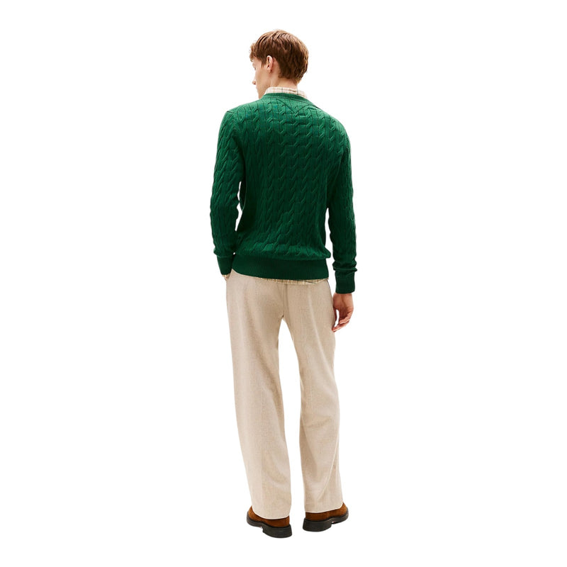 Maglie Uomo Tommy Hilfiger - Classic Cable Crew Neck - Verde