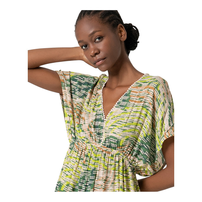 Altro (Vestiti) Donna Surkana - Abito midi con manica larga e scollo a V - Verde