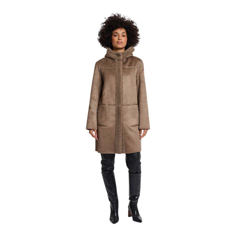 Cappotti Donna RINO & PELLE - Reversible hooded coat - Beige