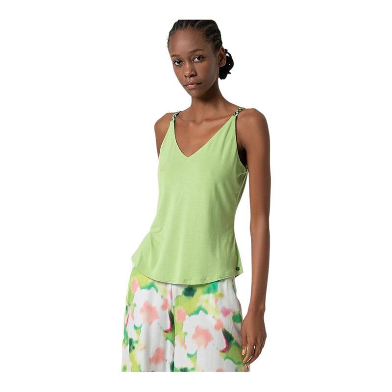 Canotte e top Donna Surkana - Top con bretelle e dettaglio - Verde