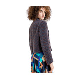 Cappotti Donna Surkana - Cappotto corto tipo Chanel texture jacquard - Blu