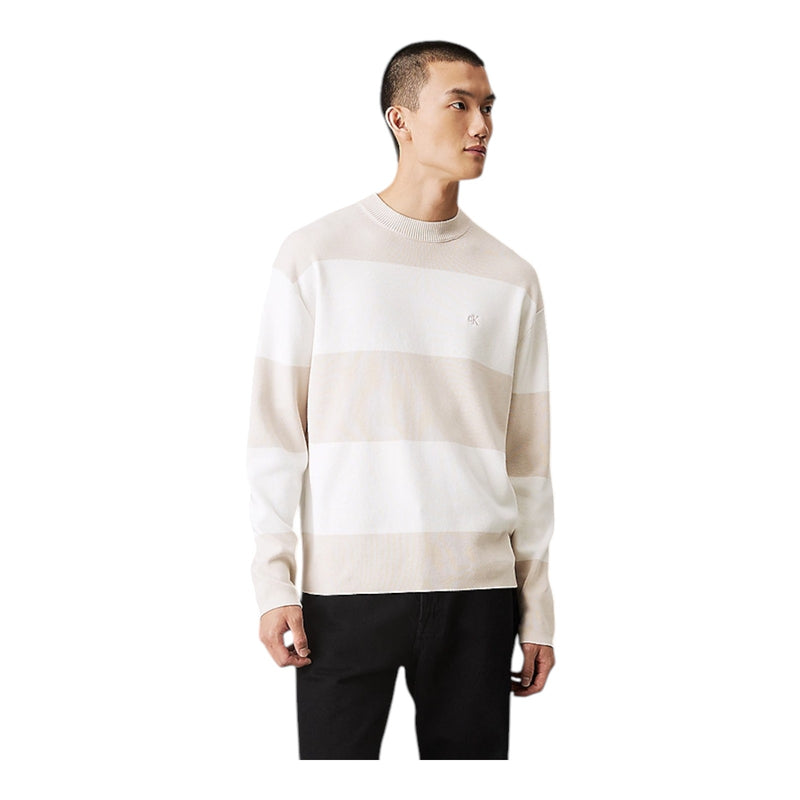 Maglioni Uomo Calvin Klein - Cotton Crew Neck Sweater - Beige