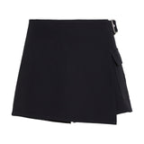 Pantaloncini Donna Calvin Klein - Buckle Wrap Mini Skort - Nero