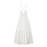 Vestiti casual Donna Twinset - Abito Lungo Morbido C/Spallini Incrociati Sangallo - Bianco