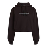 Felpe con cappuccio Donna Calvin Klein - Chenille Monologo Hoodie - Nero