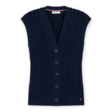 Cardigan Donna Tommy Hilfiger - Mid Gg Cable Vest Cardi - Blu