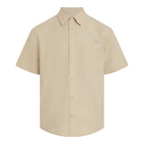 Camicie casual Uomo Calvin Klein - Linen Cotton S/S Shirt - Beige