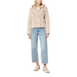 Giubbini Donna RINO & PELLE - Double breasted jacket with detachable hood collar - Panna