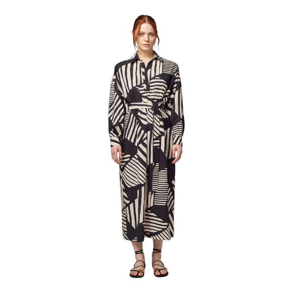 Vestiti casual Donna Alpha Studio - Abito M/L Chemisiere Midi Stampa Etno Grafica - Multicolore