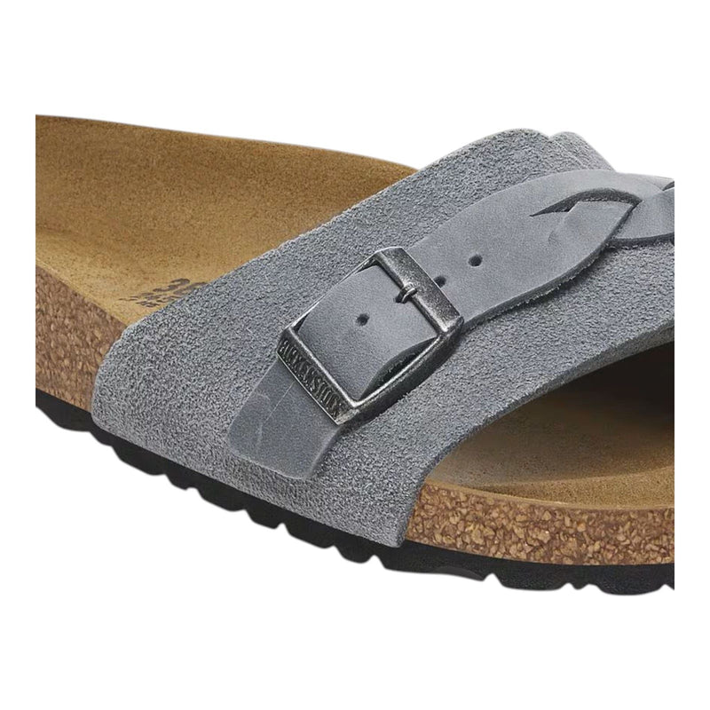 Sandali Donna Birkenstock - Oita Braided basalt gray, Suede Leather - Grigio