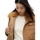 Giacche Donna Tommy Hilfiger - Df Wool Lady Jacket With Fur - Marrone