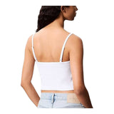 Canotte e top Donna Calvin Klein - A- Woven Label Rib Cami - Bianco
